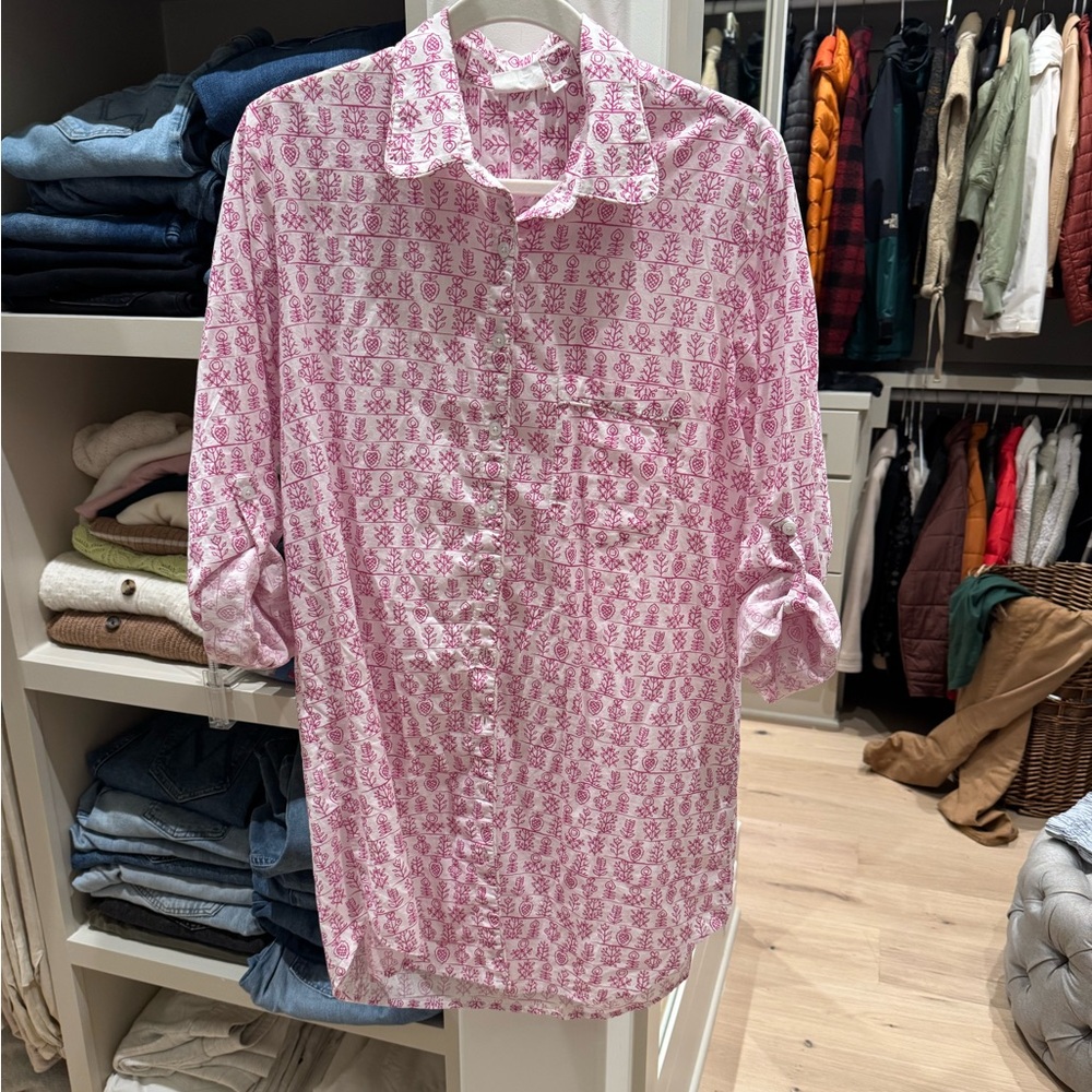 Julie Amory JA Husband shirt, Iris Aztec